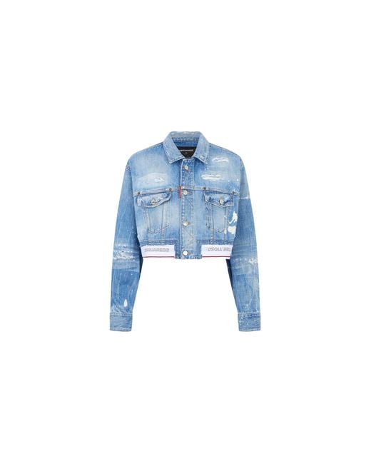 DSquared² Blue Boxy Jean Jacket "Light Wash" S72Am1132D30038470"