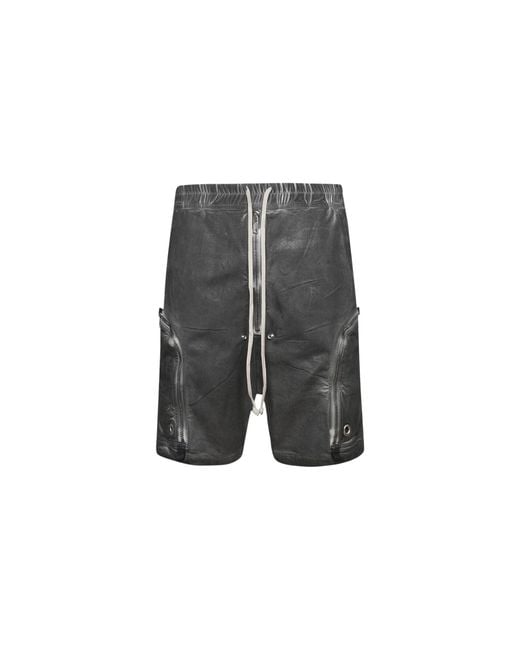 Rick Owens Black Bauhaus Shorts "Dark Dust" Du01D1389 Scf 78" for men