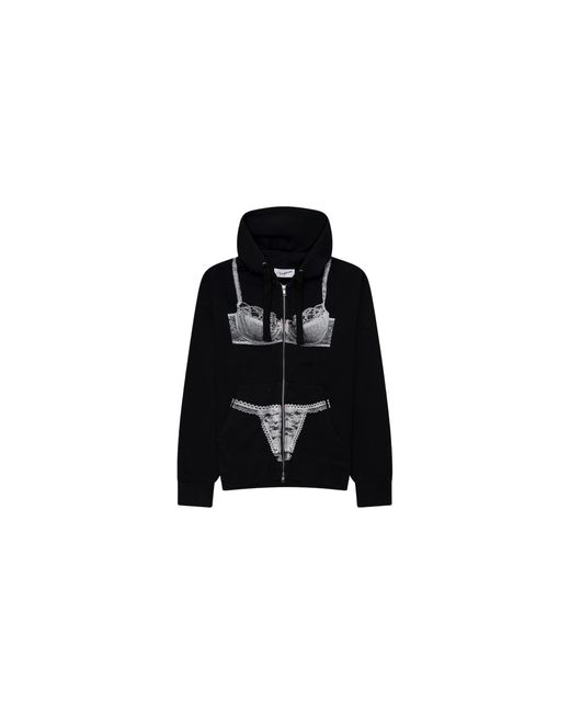 VAQUERA Black Trompe'Oeil Zip Hoodie Vaq11T034" for men