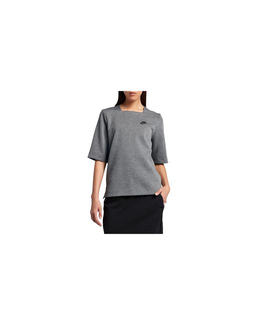 Nike Black Sportswear Tech Fleece Top "Carbon Heather 833450 091"