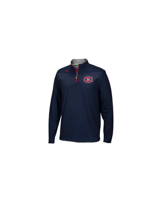 Reebok Blue Baselayer 1/4 Zip Pullover "Nhl Montreal Canadiens" M95071" for men