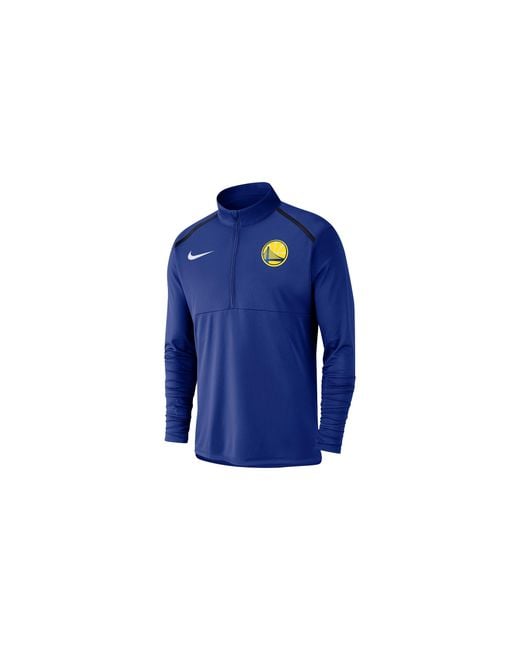 Nike Blue Nba Golden State Warriors Logo 1/4 Zip Pullover 941370 495" for men