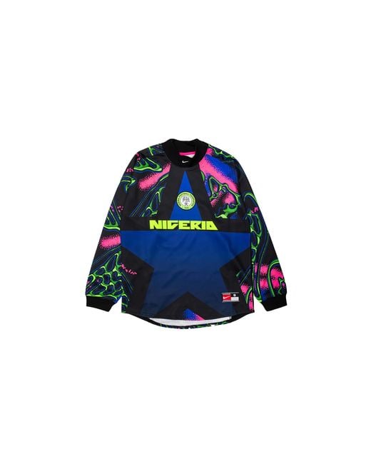 Nike Blue Nigeria Authentic Goalkeeper Football Shirt Hyper Io0782 010" for men