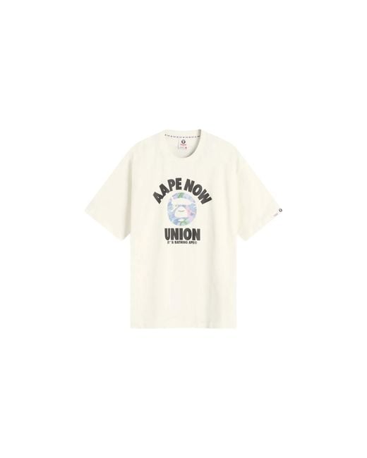 A Bathing Ape Black Union Moonface T-Shirt "Ivory" Ate1643Xxo Ivn" for men