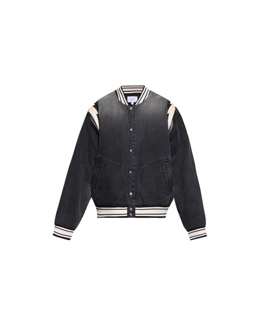 Rhude Black Denim Lightning Bomber Rhpf24Bb016040015" for men