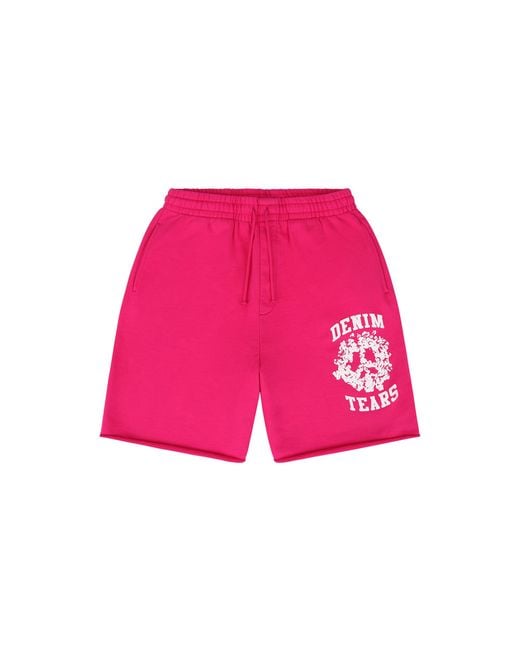 DENIM TEARS Pink Denim University Sweatshorts Dt626" for men