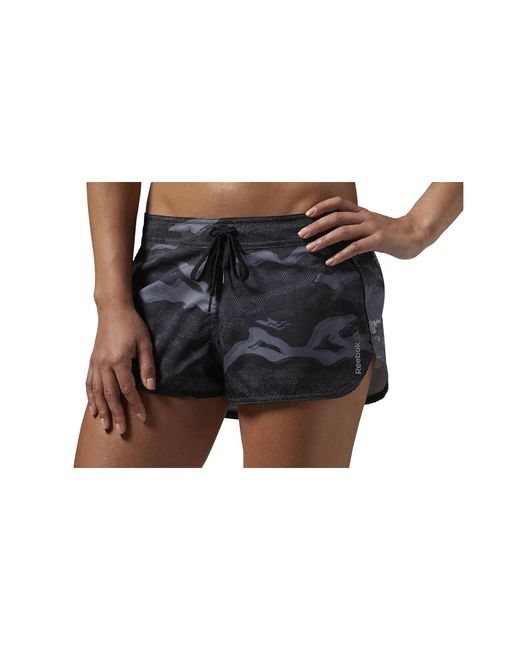 Reebok Black Wor Woven Aop Camo Shorts Aj3466"