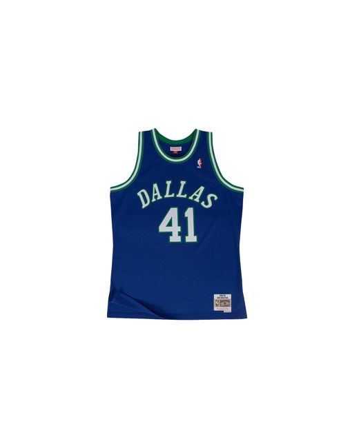 Mitchell & Ness Blue Nba Dirk Nowitzki Swingman Road Jersey "1998 Dallas Mavericks for men