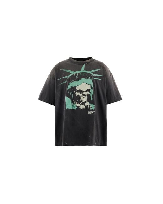 SAINT Mxxxxxx Black Babylon Statue Skull Short-Sleeve T-Shirt Sm Hr1 0000 C47" for men