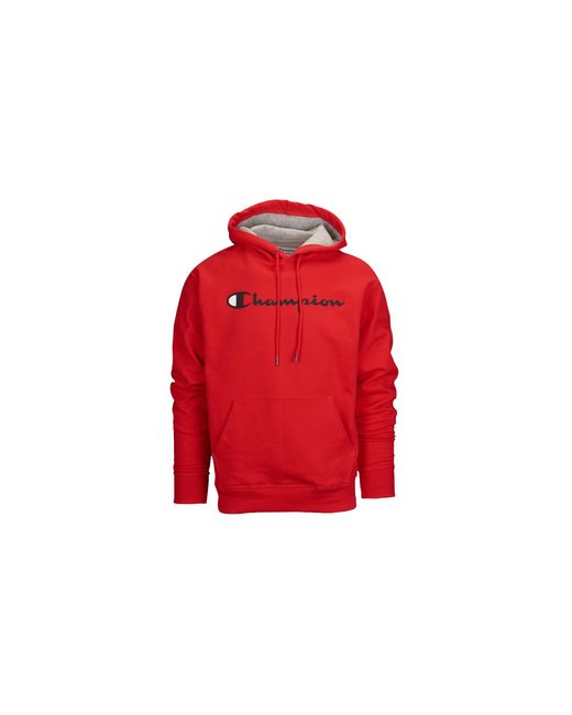 Champion Red Powerblend Fleece Script Logo Hoodie Gf89H Y067942Wc" for men