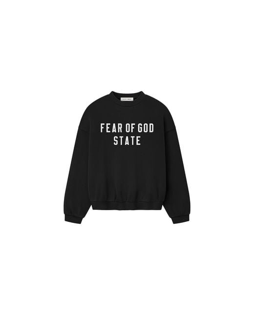 Fear Of God Black 90's Fleece Crewneck "Jet" 192Sp256550F" for men