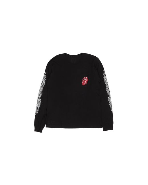 Chrome Hearts Black Rolling Stones Horseshoe Long Sleeve T-Shirt Chrm1478" for men