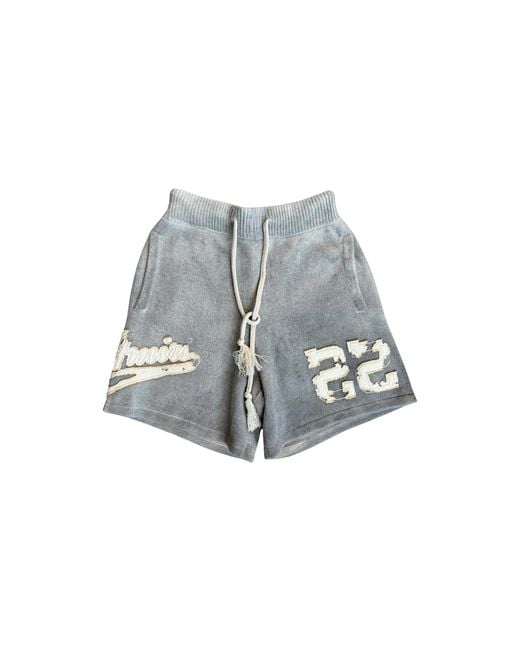 Amiri Black Distressed 22 Logo Cashmere Shorts & Ss23Mkb006 030" for men