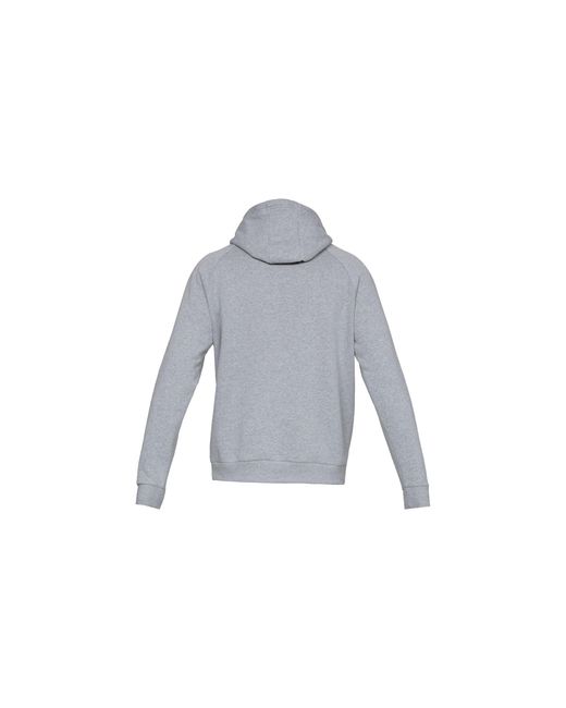 Under Armour Black Rival Fleece Box Logo Hoodie "Steel Light Heather 1329745 035" for men