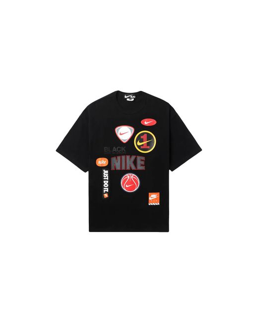 COMME DES GARÇON BLACK Black Nike Oversized Multi Logo Print T-Shirt 1Mt1010521" for men