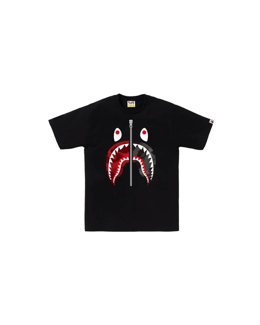 A Bathing Ape Black Color Camo Separate Shark T-Shirt 1K80 110 021" for men