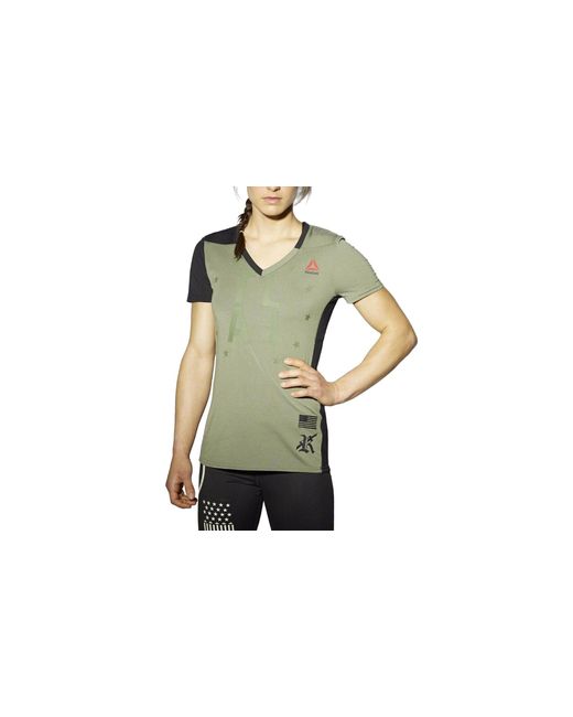 Reebok Black Train Like A Fighter Mma V-Neck T-Shirt "Canyon" Aj4430"