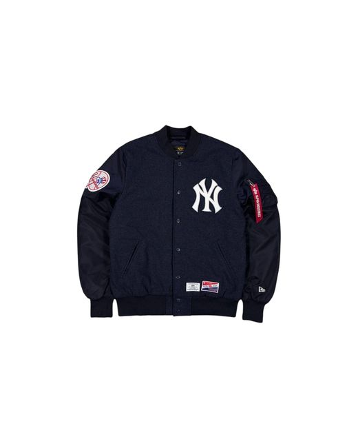 KTZ Blue Alpha Industries Mlb New York Yankees Ma-1 Bomber Jacket Ne1259" for men