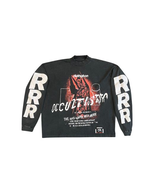 RIVINGTON Black Occultista Vintage Long-Sleeve T-Shirt "Vintage" Occt Ls08" for men