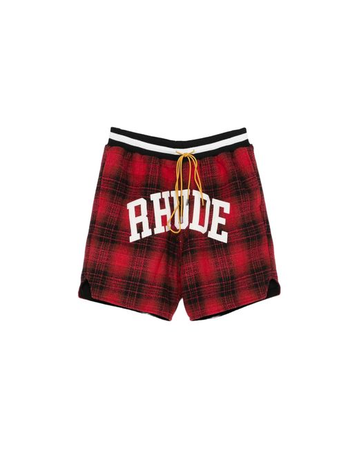 Rhude Red Flannel Collegiate Court Logo Short Pf25Sh017353122" for men
