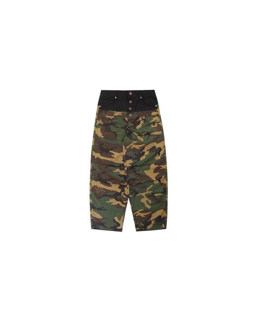 Boredom Kills Black Double Waisted Denim Pants "Camouflage" Bk009" for men