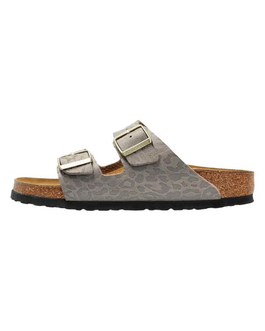 Birkenstock Black Arizona Synthetics "Leopard Taupe" 1031941" for men