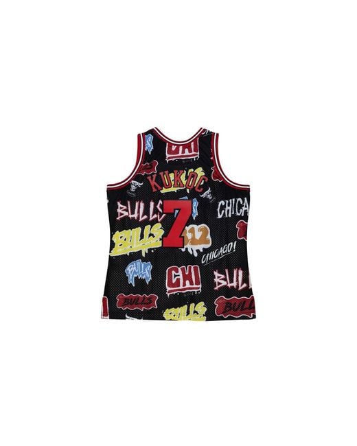 Mitchell & Ness Black Slap Sticker Swingman Jersey "Bulls 1997 Toni Kukoc" Tfsm4768-Cbu97Tkublck" for men