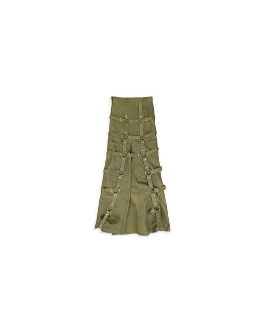 Who Decides War Green Grid Bondage Maxi Skirt Wdwwbtm 0010"