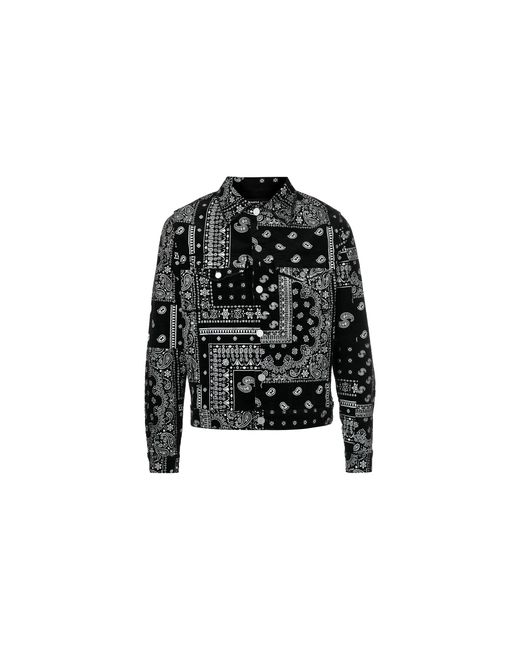 Purple Brand Black Print Corduroy Trucker Jacket P024 Bppt222" for men