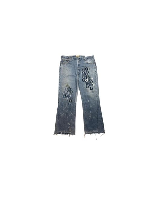 GALLERY DEPT. Blue Super G Patch La Flare Denim Jeans "Light Wash" Gd202" for men