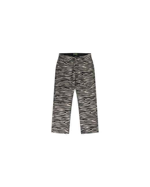 DENIM TEARS Black Cowhide Zebra Print Pants Dt754" for men