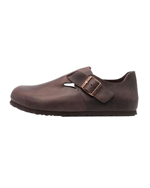 Birkenstock Black London Oiled Leather - Narrow Fit" 166533" for men