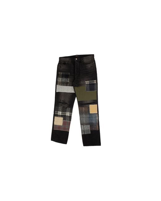 Amiri Black Loose Mohair Patch Jeans W9M01196Sdvbk" for men