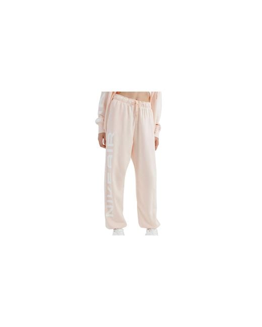 Nike Black Sportswear Air Oversized High-Waisted Fleece Joggers "Ice Guava Fb8051 838"