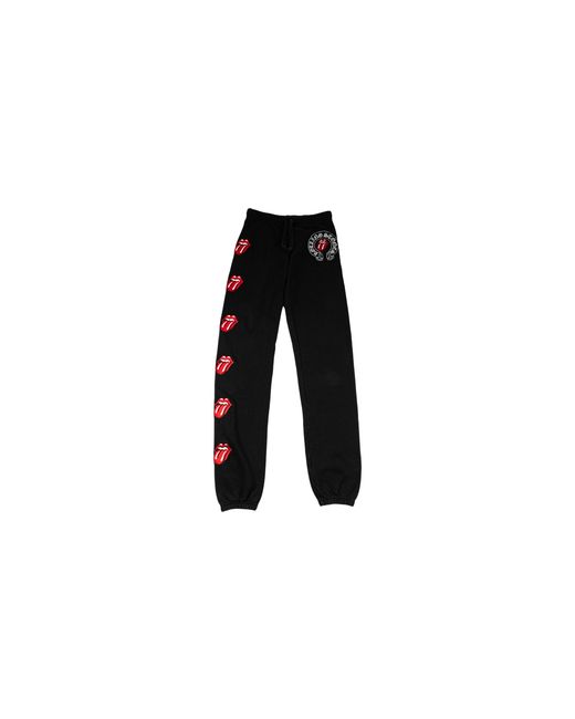 Chrome Hearts Black Embroidered Rolling Stone Sweatpants Chrm1471" for men