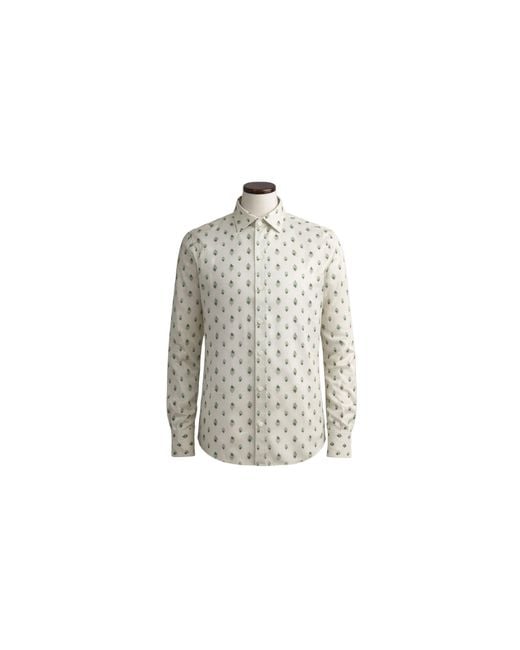 Amiri Black Peacock Long-Sleeve Shirt "Ivory Y0M06223Ja Ivg" for men
