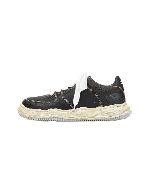 Maison Mihara Yasuhiro Black Wayne Low Cracking Low-Top Sneakers Wayne Low Cracking Sneaker" for men