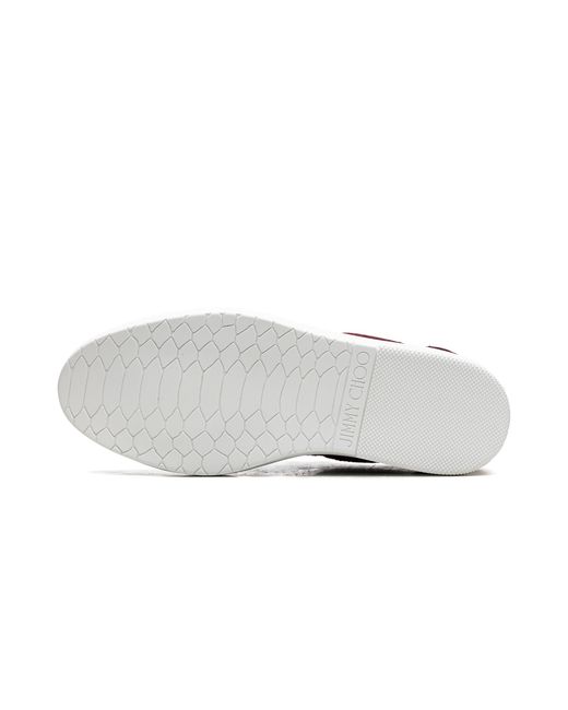 Jimmy Choo Red Miami Glitter Trimmed Trainers "Berry" J00010660546 066791 182" for men