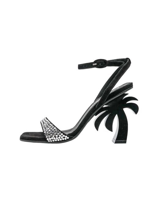 Palm Angels Black Rhinestone Heels Pwih004F22Lea0041083"