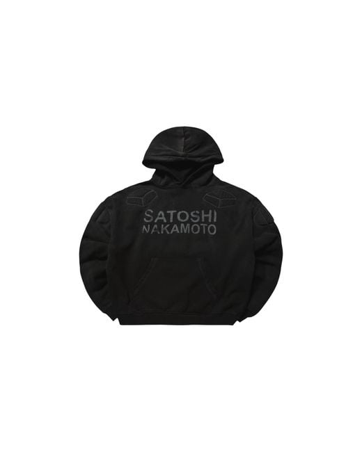 Satoshi Nakamoto Black Moto Hoodie Sat017" for men