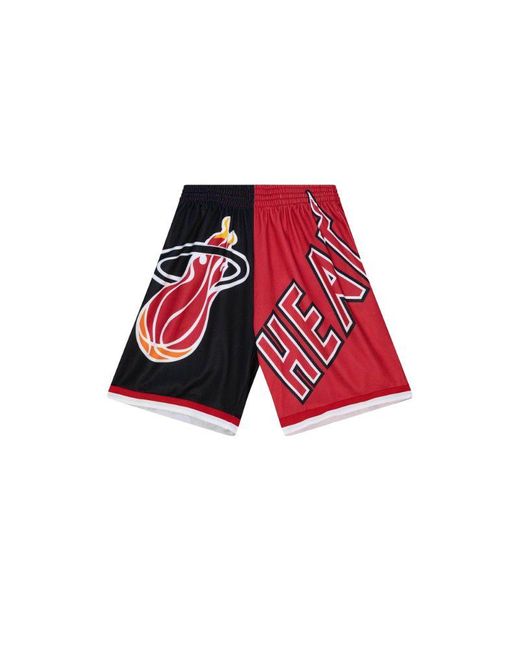 Mitchell & Ness Red Big Face Fashion Shorts 5.0 "nba Miami Heat" for men