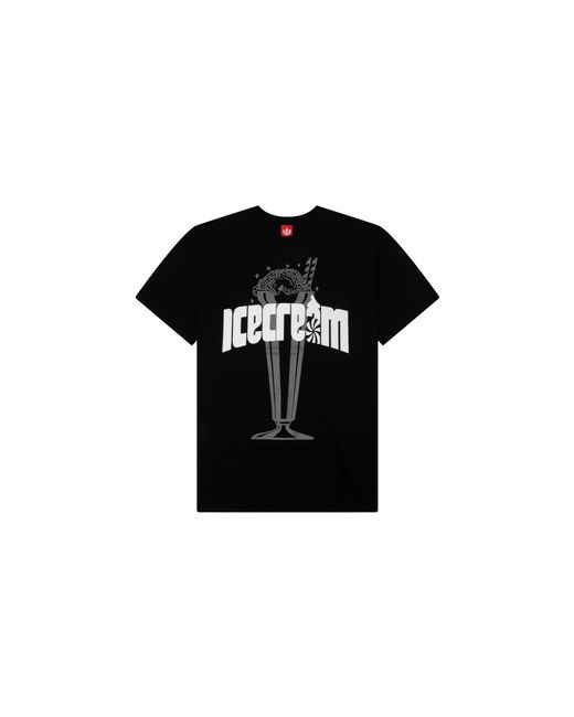 ICECREAM Black Chrome Short Sleeve T-Shirt 451 8204" for men
