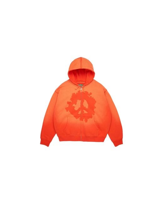 DENIM TEARS Red Peace Wreath Knockout Zip Hoodie Dt920" for men