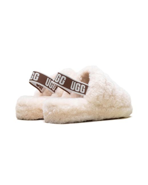 Ugg Black Fluff Yeah Slide 1095119 Nat"