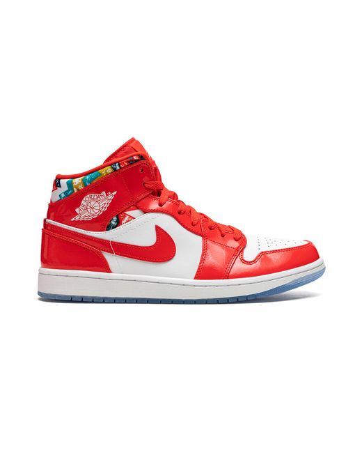 Nike Red Air 1 Mid Se "Barcelona Sweater" Dc7294 600" for men