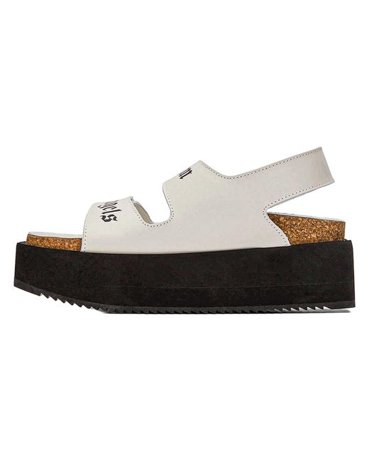 Palm Angels Black Logo Sandals Pwih005S22Lea0010110"