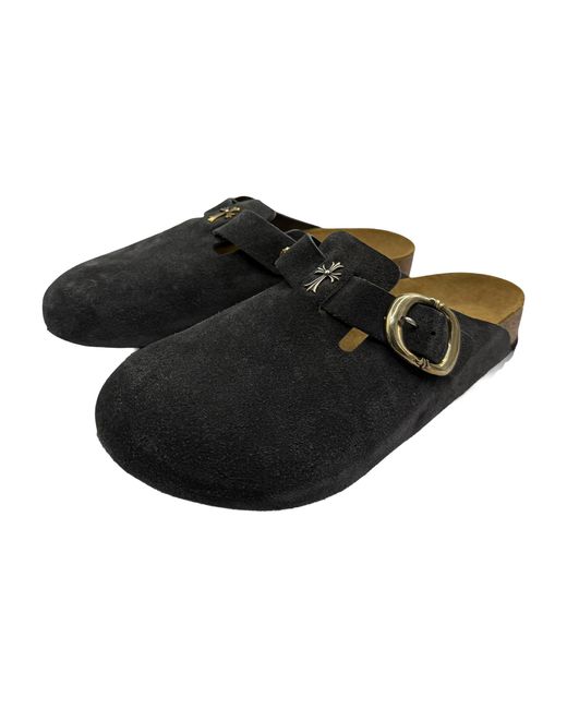 Chrome Hearts Black Birkenstock Boston Suede Slip-On Chrm1944" for men