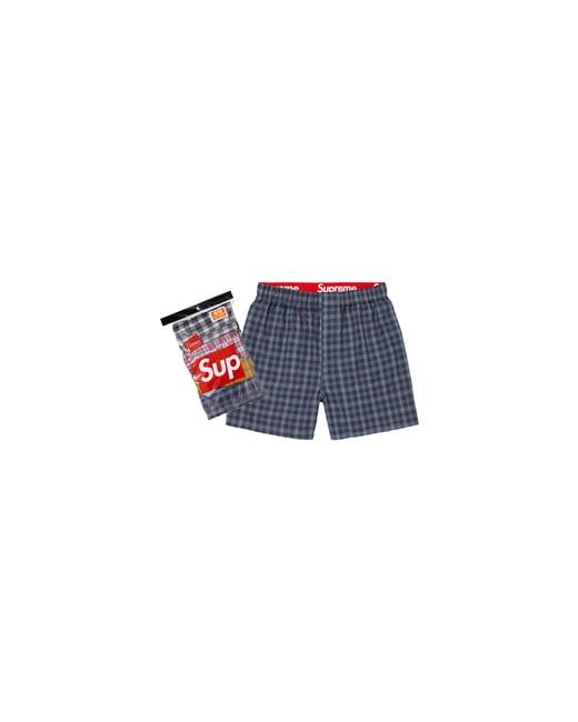 Supreme Black Hanes Plaid Boxers (4 Pack) "Fw26