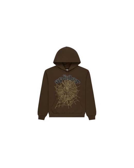 Sp5der Black Rhinestone Og Web Hoodie 368" for men