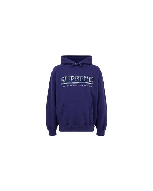 Supreme Blue Denim Logo Hoodie "Ss21" Su11132"